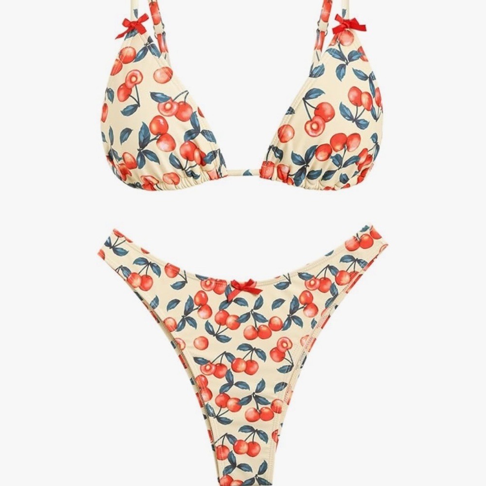 Cherry Print Bikini Set